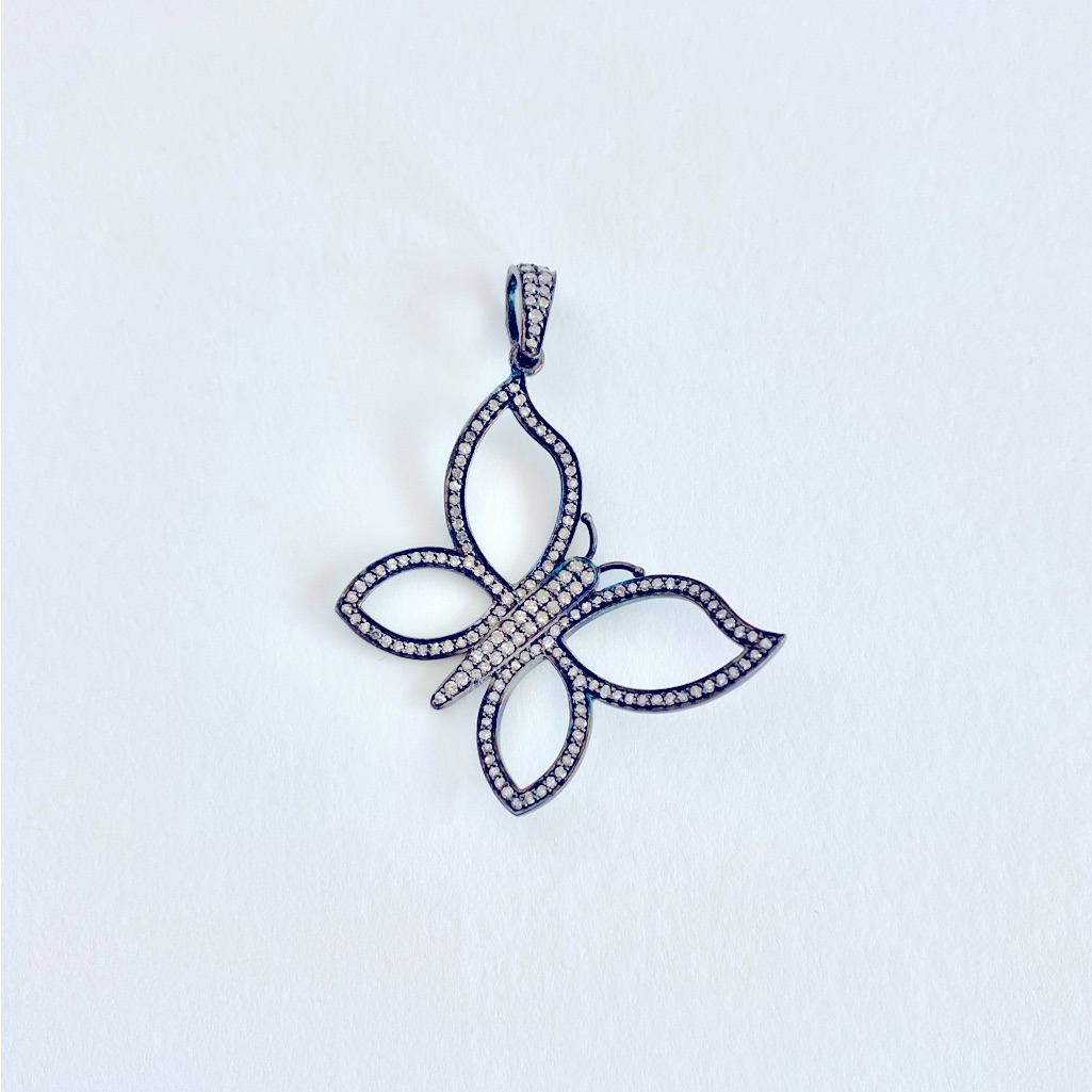 Pave Diamond Butterfly Pendant